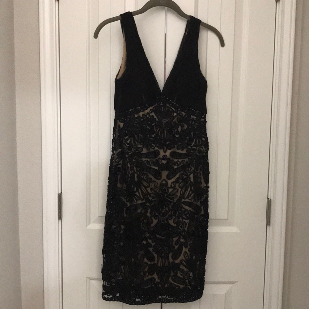 Sue Wong black beaded cocktail dress